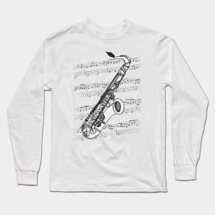 Saxophone Sax Player Saxophonist Jazz Musician Long Sleeve T-Shirt